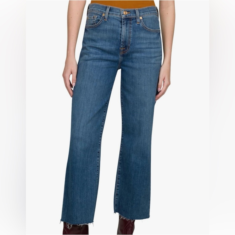 7 For All Mankind Alexa Raw Hem cropped wide leg  size 28